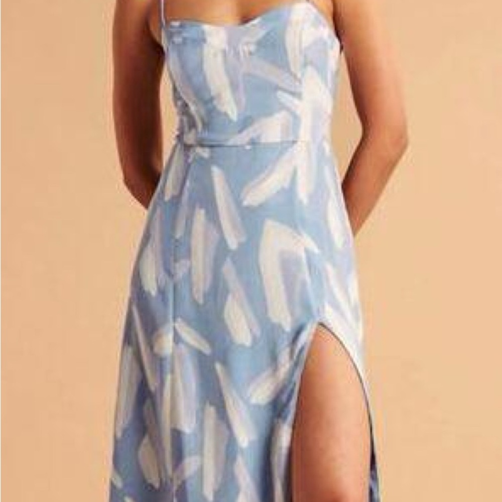 Abercrombie & Fitch Blue and White Maxi Dress with Slit